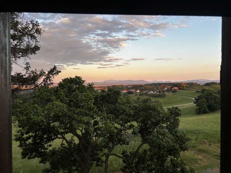 Sunset over the Styrian hills